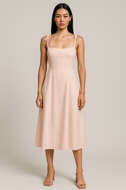 Azazie | Dresses | Azazie Olivia Cream Pleated Midi Dress